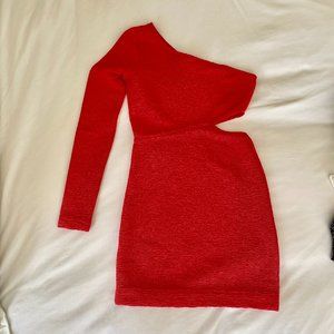 BCBGeneration Coral Dress One Shoulder Long Sleeve